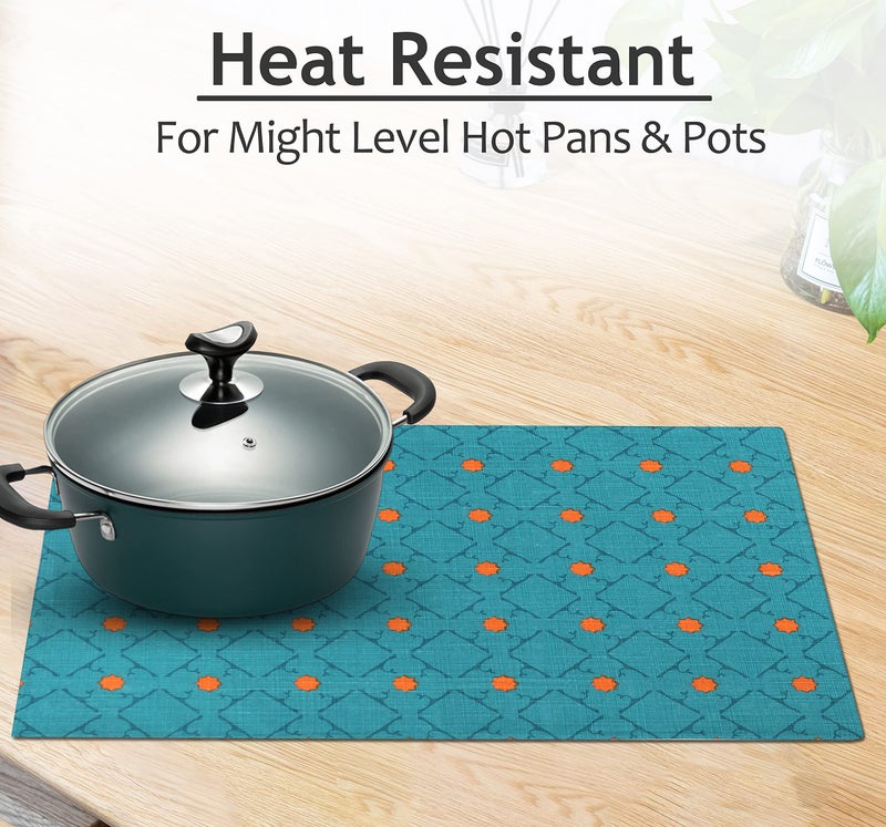Ruvanti Ruvanti Placemats 100% Cotton 13x19 Inch  Dining Table Placemats Set of 6  Modern Place Mats for Dining Table Decor  Kitchen & Table Linens  Coffee Mat for Christmas Dinners - Combo  - Image 5