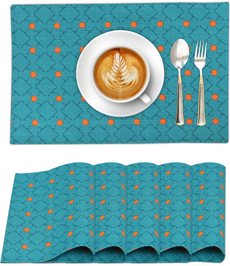Ruvanti Ruvanti Placemats 100% Cotton 13x19 Inch  Dining Table Placemats Set of 6  Modern Place Mats for Dining Table Decor  Kitchen & Table Linens  Coffee Mat for Christmas Dinners - Combo  - Image 1
