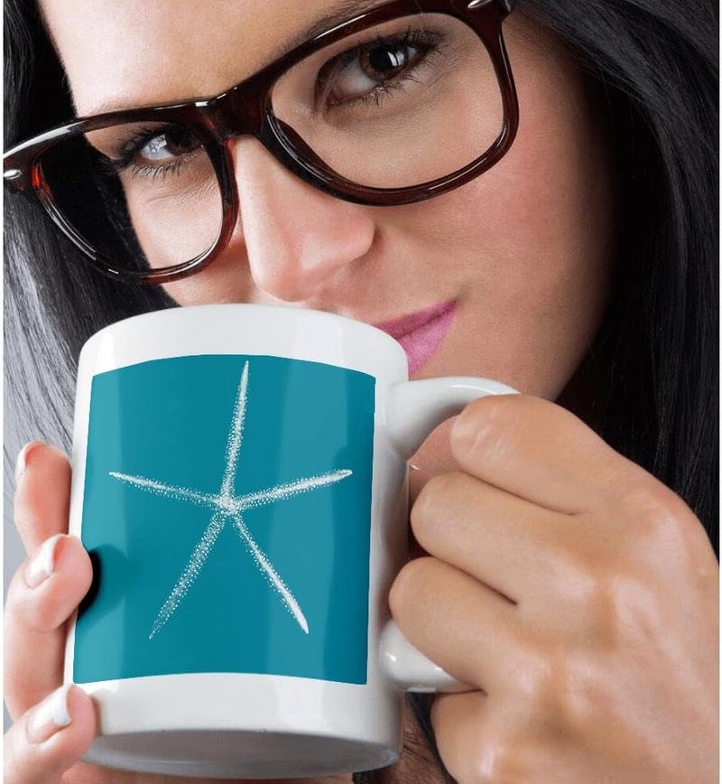 3dRose Coastal Decor Gift Set  Mug Keychain Coaster  Teal Starfish Design  Perfect for Beach Lovers Housewarming or Birthdays - Image 3