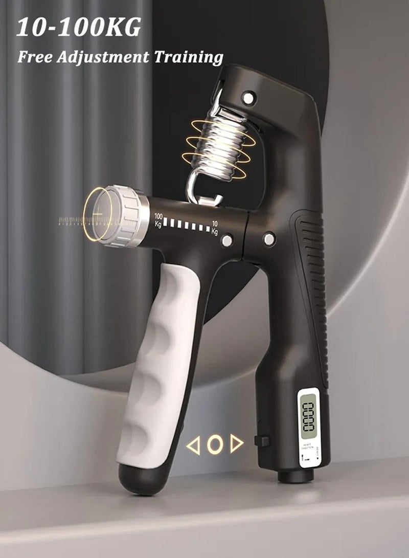 QUTOOB Heavy Duty Hand Grip Strengthener With Adjustable Resistance From 10 to 100KG and Counter, Wrist and Forearm Hand Exerciser, Hand Gripper, Strength Trainer for Muscle Building And Rehabilitation  - Image 2