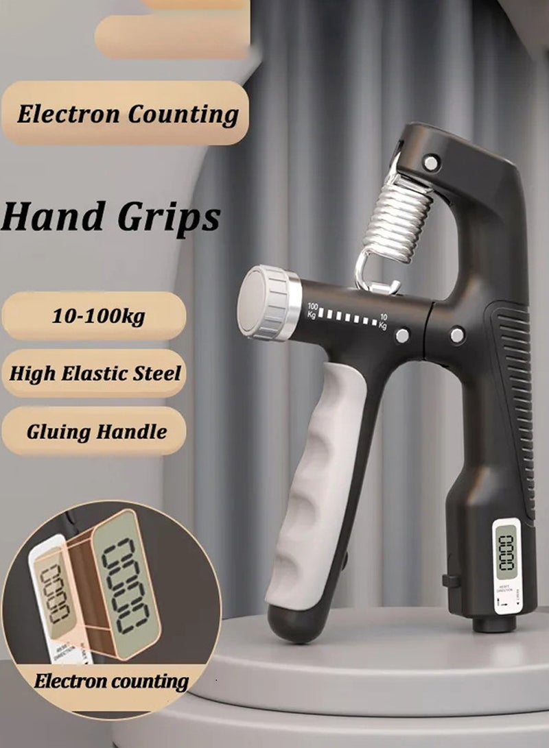 QUTOOB Heavy Duty Hand Grip Strengthener With Adjustable Resistance From 10 to 100KG and Counter, Wrist and Forearm Hand Exerciser, Hand Gripper, Strength Trainer for Muscle Building And Rehabilitation  - Image 3