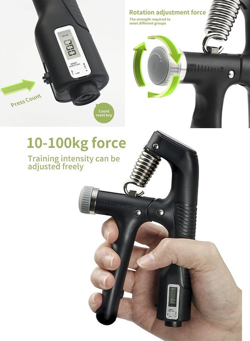 QUTOOB Heavy Duty Hand Grip Strengthener With Adjustable Resistance From 10 to 100KG and Counter, Wrist and Forearm Hand Exerciser, Hand Gripper, Strength Trainer for Muscle Building And Rehabilitation  - Image 5