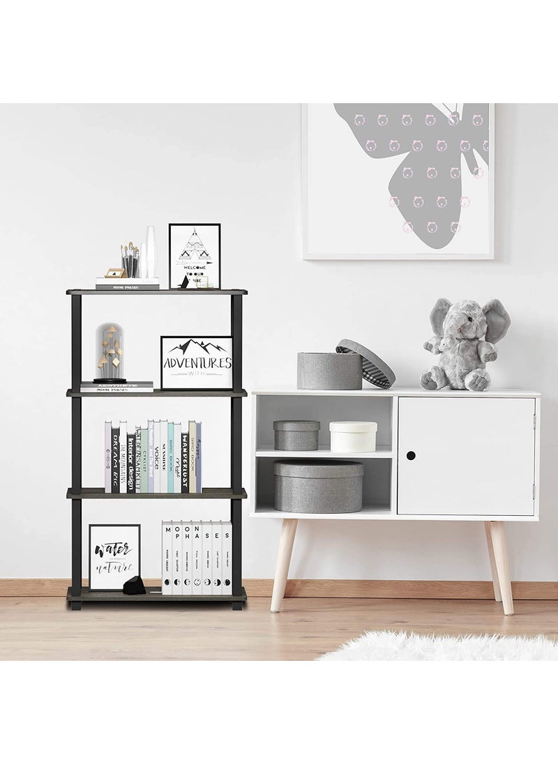 STAR WORK - STAR WORK 4 Layer Tier Stand Shelf Rack Organizer TurnNTube End Table Corner Display Rack Hallway Living Room Metal Easy Assembly Space Saving Industrial Rectangle 4 - Image 1