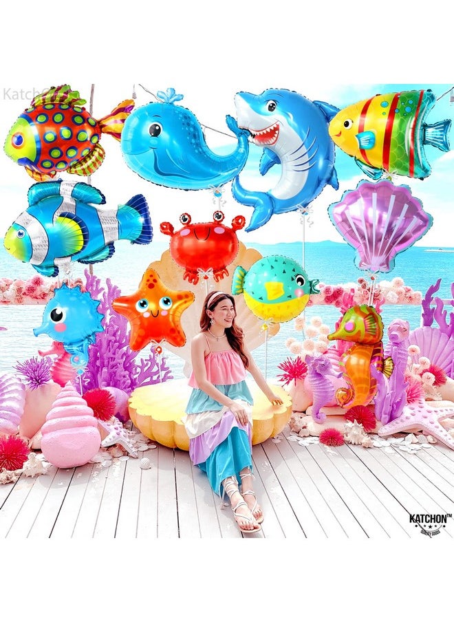 KATCHON , Big Fish Balloons For Under The Sea Decorations - 43 Inch, Pack Of 15 | Ocean Balloons, Under The Sea Balloons | Ocean Animal Balloons, Sea Animal Balloons For Under The Sea Party Decorations  - Image 3