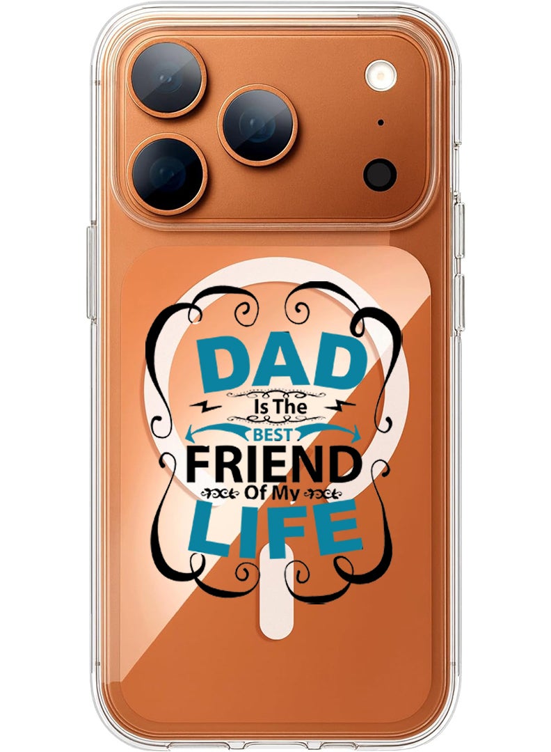 Theodor Magnetic Case for Apple iPhone 17 Pro Max Compatible with MagSafe Wireless Charging, Shockproof Phone Bumper Cover - Dad more than anyone else - White - Image 1