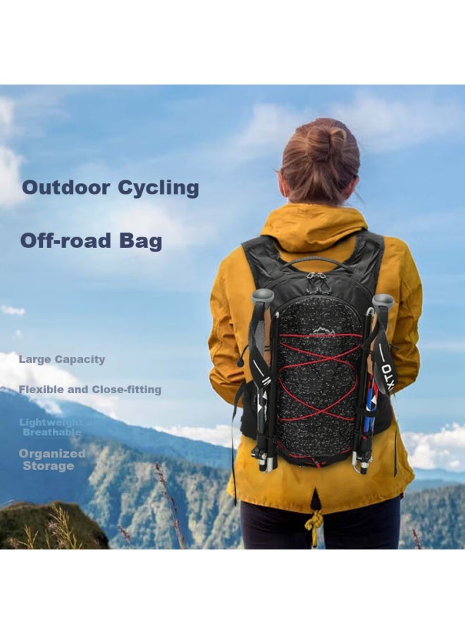 Inoxto Eagle 12l Outdoor Backpack - Multifunctional Casual Hiking Travel Cycling Off-road Double Shoulder Bag 576 Black - Image 2