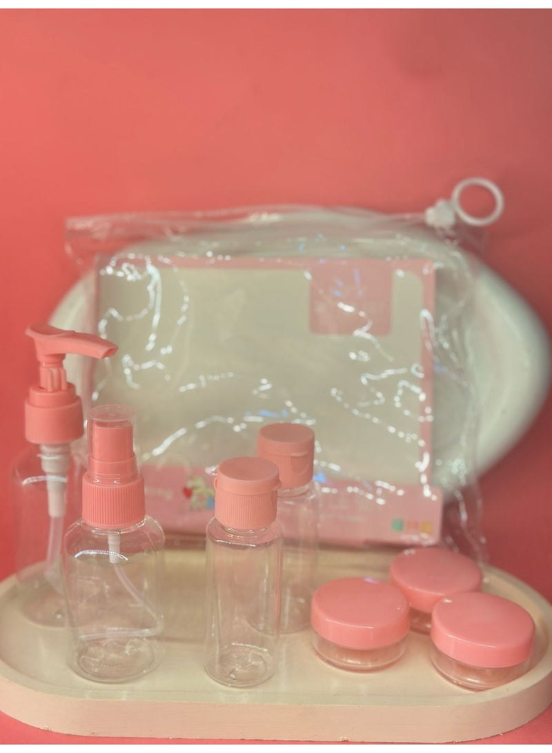 7 Pieces Luxury Refillable Travel Bottles Set Lotion Shampoo Shower Gel Empty Container for Liquid Cosmetic Packing Tool (may vary color) - Image 2