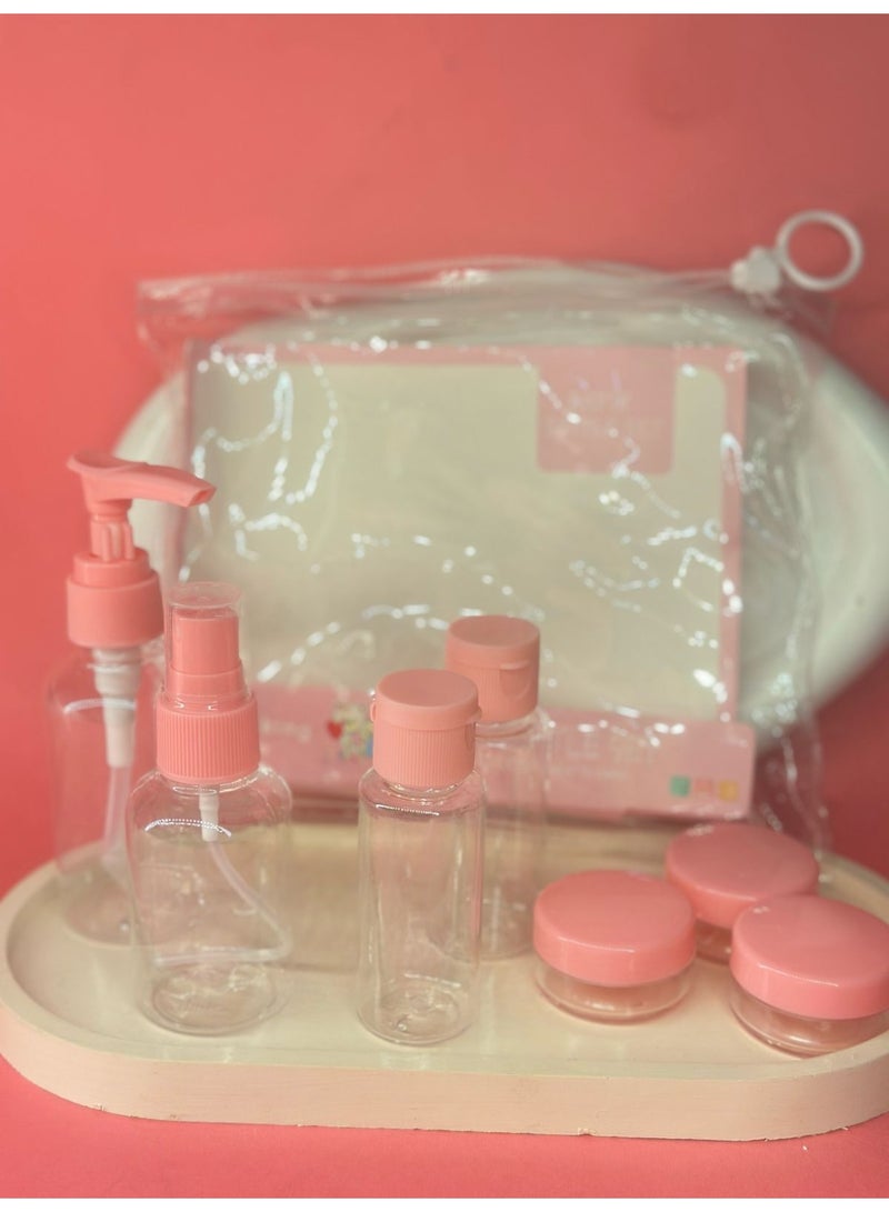 7 Pieces Luxury Refillable Travel Bottles Set Lotion Shampoo Shower Gel Empty Container for Liquid Cosmetic Packing Tool (may vary color) - Image 4