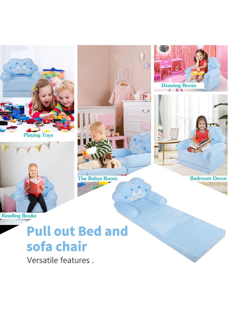 Kids sofa, Kids Foldable Sofa Bed, Princess Chair for Toddlers 1-3, Blue Cartoon Shape, High Density Foam, Fold Out Couch for Bedroom, Sofa Bed for Girls and Boys - pzsku/ZFAF3099B5CBED934E7B6Z/45/_/1740708015/4e16ab95-7fc5-4960-9472-6b14c3db0277