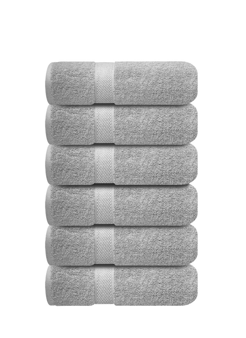 Infinitee Xclusives Premium Grey Hand Towels - Pack of 6, 41cm x 71cm Bathroom Hand Towel Set, Hotel & Spa Quality Hand Towels for Bathroom, Highly Absorbent and Super Soft Bathroom Towels by Infinitee Xclusives  - Image 1