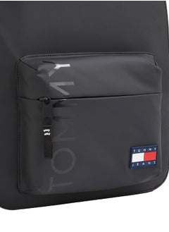 TOMMY JEANS Men's Essential Dome Logo Backpack - Faux Leather, Black  - Image 4