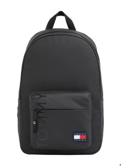 TOMMY JEANS Men's Essential Dome Logo Backpack - Faux Leather, Black  - Image 1
