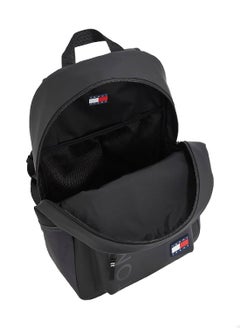 TOMMY JEANS Men's Essential Dome Logo Backpack - Faux Leather, Black  - Image 2