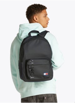 TOMMY JEANS Men's Essential Dome Logo Backpack - Faux Leather, Black  - Image 5