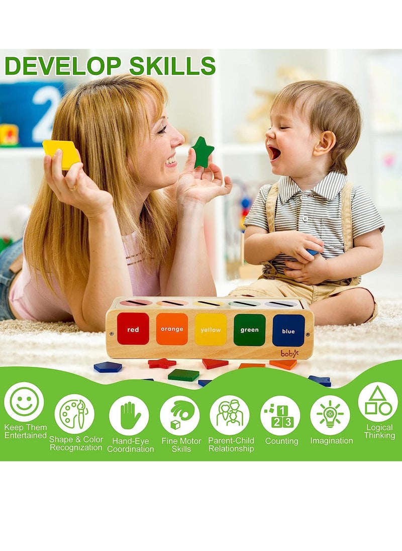Generic - Wooden Shape Sorting Box Shape Matching Game Montessori Toys Learning Toys Early Development Educational Toy For Kids - Image 1