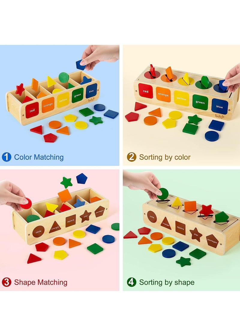 Generic - Wooden Shape Sorting Box Shape Matching Game Montessori Toys Learning Toys Early Development Educational Toy For Kids - Image 1