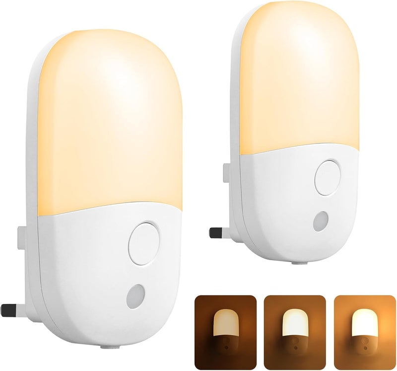 Baytion LED Night Light 2700K - 2PCS with Adjustable Brightness and Smart Light Sensor - Image 1