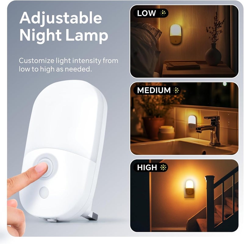 Baytion LED Night Light 2700K - 2PCS with Adjustable Brightness and Smart Light Sensor - Image 4