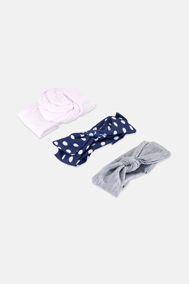 Expressions Toddlers Girl 3 Pieces Polka Dot Headwrap With Bow Set, Multicolor - Image 3