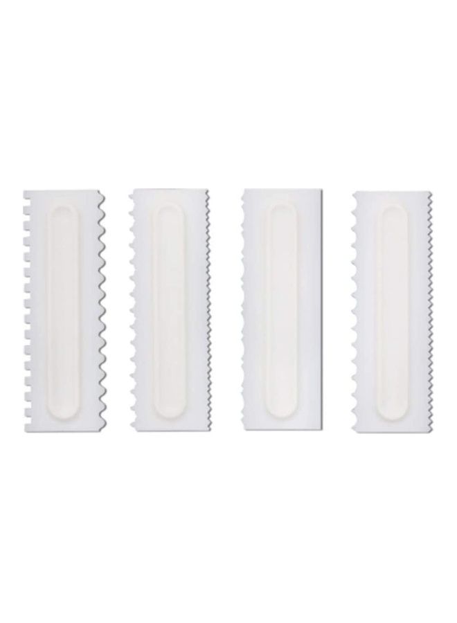 NIBEMINENT 6-Piece Design Comb Icing Smoother Cake Scraper Pastry White - Image 1
