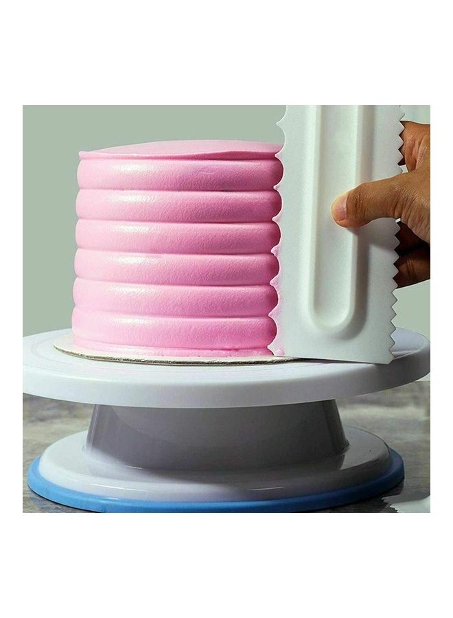 NIBEMINENT 6-Piece Design Comb Icing Smoother Cake Scraper Pastry White - Image 4