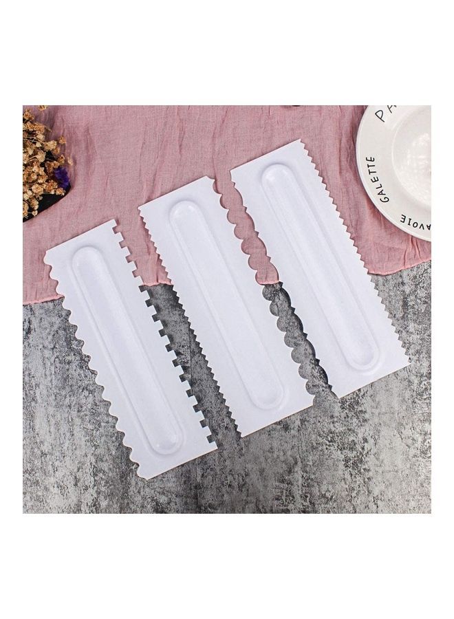 NIBEMINENT 6-Piece Design Comb Icing Smoother Cake Scraper Pastry White - Image 2