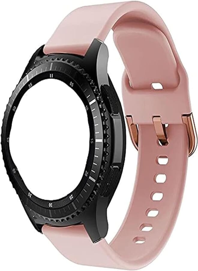 OR Soft Silicone Strap with Colored Buckle for Smart Watches - Size 20 - Pink