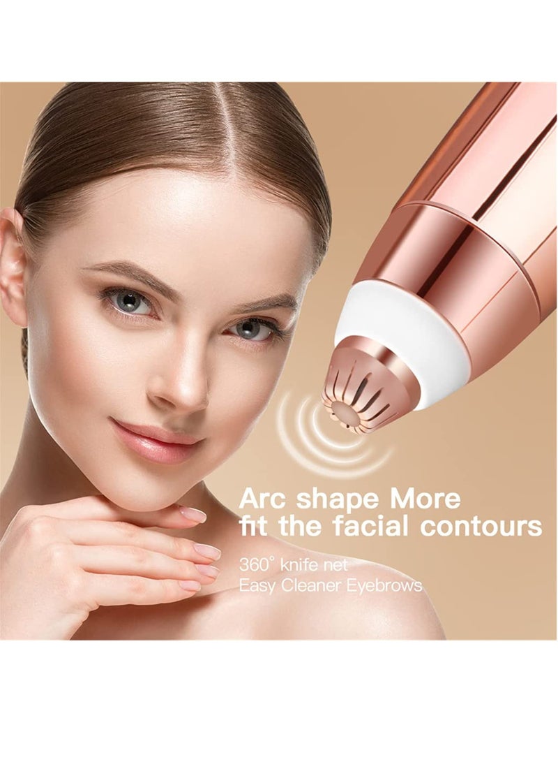 عربست أداة تشذيب الحواجب الكهربائية ، مزيل شعر الحاجب الكهربائي القابل لإعادة الشحن USB ، أداة حلاقة غير مؤلمة للحواجب مع ضوء LED لإزالة شعر الوجه والأنف والوجه للنساء (ذهبي) - Image 3