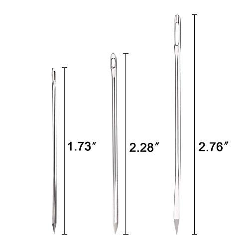 Hekisn Professional Large-Eye Leather Stitching Needle with 3 Different Sizes for Leather Projects with Storage Container (6 Pieces) - Image 3