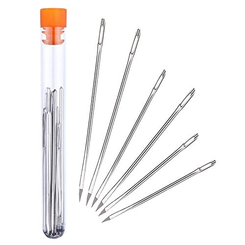 Hekisn Professional Large-Eye Leather Stitching Needle with 3 Different Sizes for Leather Projects with Storage Container (6 Pieces) - Image 1