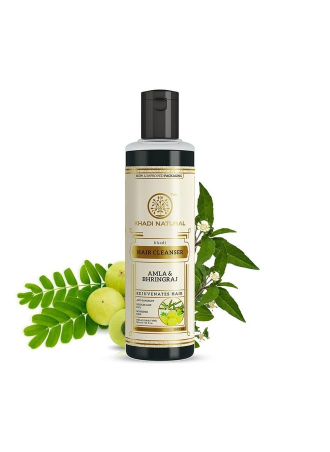 Khadi Natural Amla & Bhringraj Hair Cleanser(Shampoo) | Hair Cleanser With Natural Ingredients | Anti-Dandruff Shampoo | Anti-Hair Fall Shampoo | Shampoo For Nourishing Hair | Suitable For All Hair Types | 210Ml  - Image 1