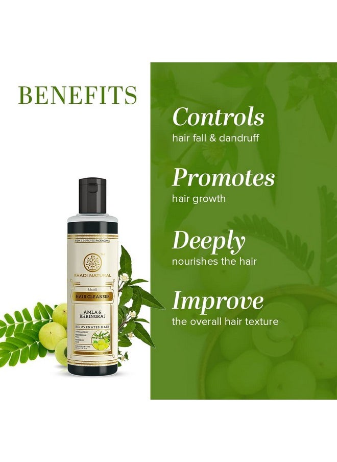 Khadi Natural Amla & Bhringraj Hair Cleanser(Shampoo) | Hair Cleanser With Natural Ingredients | Anti-Dandruff Shampoo | Anti-Hair Fall Shampoo | Shampoo For Nourishing Hair | Suitable For All Hair Types | 210Ml  - Image 2