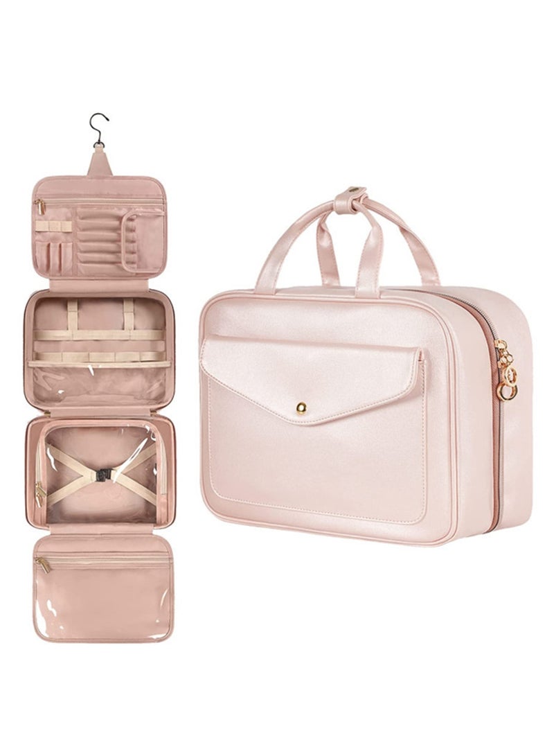 LIMOS Toiletry Cosmetic Bag for Women Waterproof Large HangingTravel Makeup Organizer with Hook & Transparent Compartments - Image 1