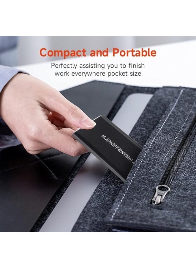 M.2 NVMe to USB-C Enclosure – 10Gbps High-Speed External SSD Adapter – PCIe M-Key SSD to USB 3.1 Gen2 Hard Drive Box - Image 3