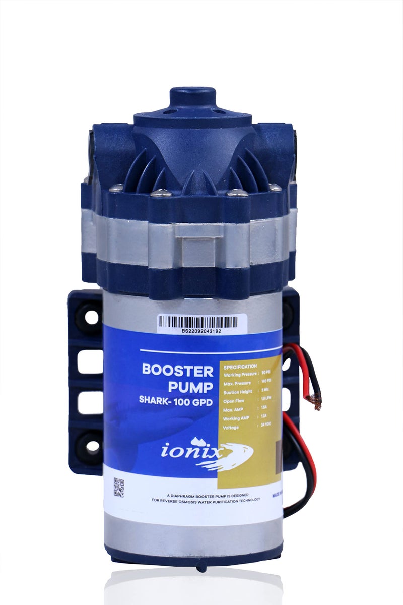 IONIX Ro Booster pump | ro pump 100 GPD | Heaviest copper armature accross industry | 2 Years Onsite Replacement warranty | Full metal body ro pump | 5 Year shelf life, 1 Set, Silver - Image 3