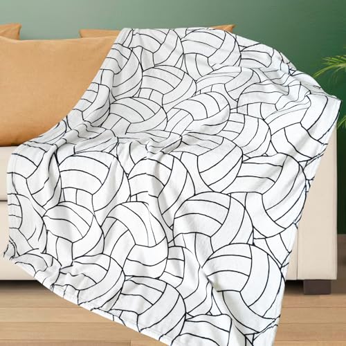 Niopos Volleyball Blanket Volleyball Gifts Girls Teens Boys Coach Team Gifts Senior Night Birthday Christmas Gifts Bedroom Stuff(Light Black and White, 40x50 inch) - Image 1