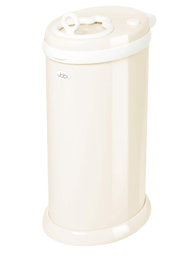 Ubbi Steel Diaper Pail, Odor Locking, No Special Bag Required, Award-Winning, Registry Must-Have, Ivory - Image 1