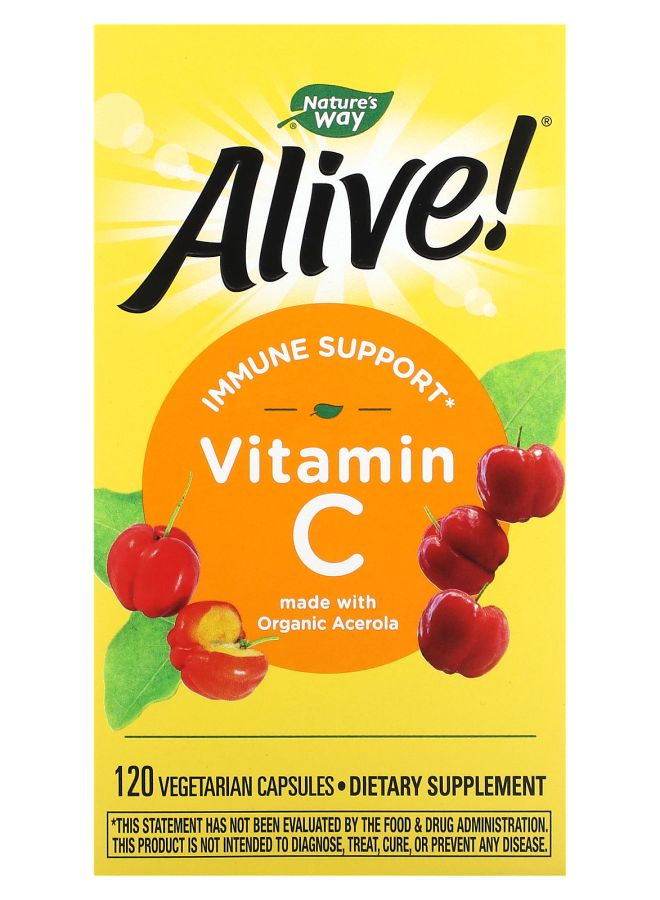 Alive! Immune Support Vitamin C 120 Vegetarian Capsules