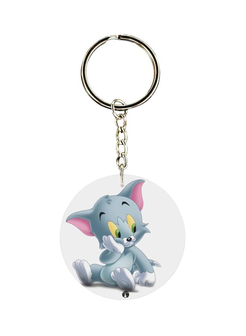 Double Sided Cartoon Tom Printed Keychain