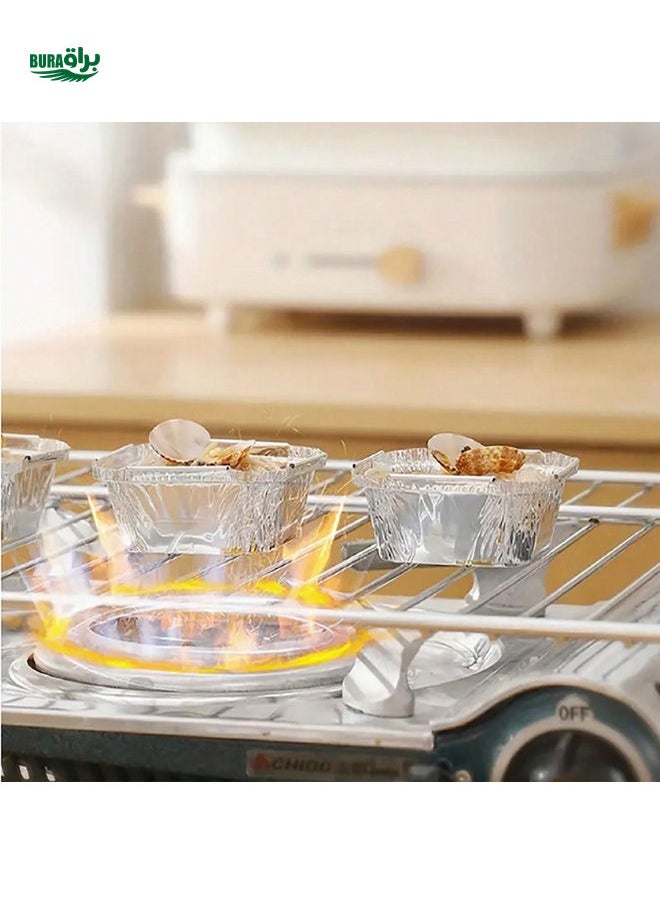 BURAQ - 50pcs 3-Inch Aluminum Foil Square Mini Pie Tart Pan/Disposable Baking Tartlet Molds With Plastic Lids, Suitable For Baking Tarts, Quiche, And Other Kitchen Accessories, Baking Supplies - Image 1