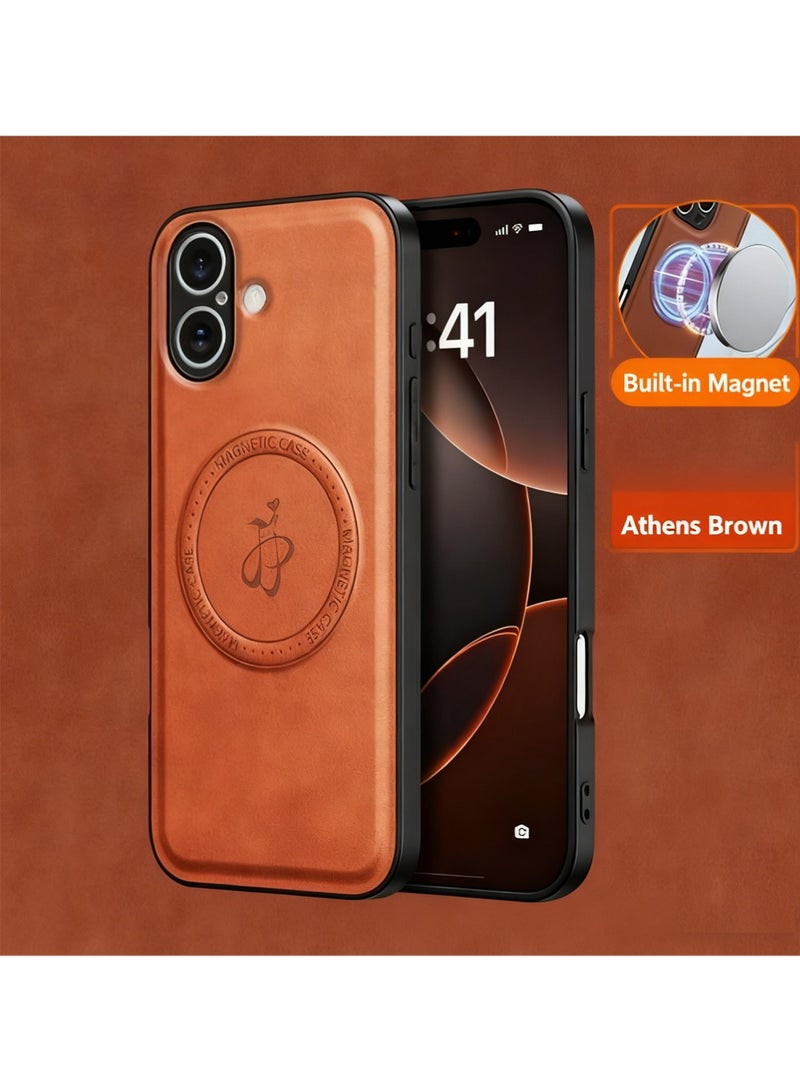 X-level Magnetic for iPhone 17 Leather Case,[Compatible with Magsafe] Slim Phone Cove - Image 1