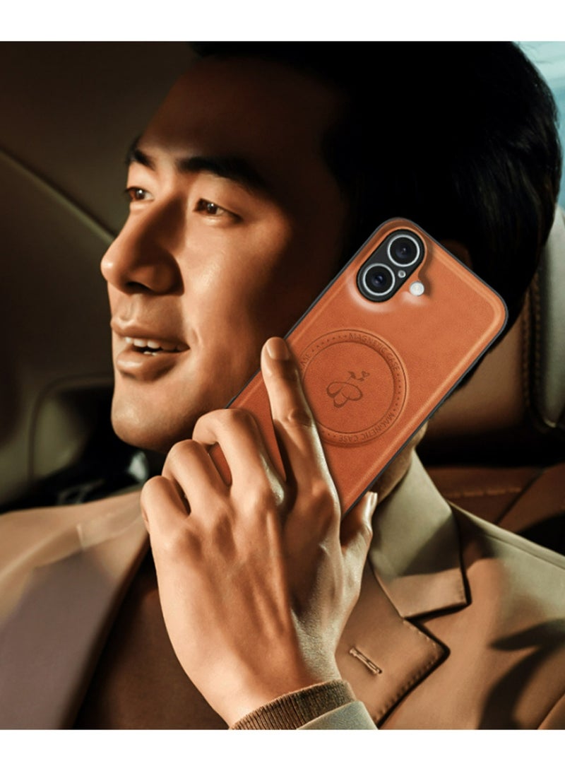 X-level Magnetic for iPhone 17 Leather Case,[Compatible with Magsafe] Slim Phone Cove - Image 4