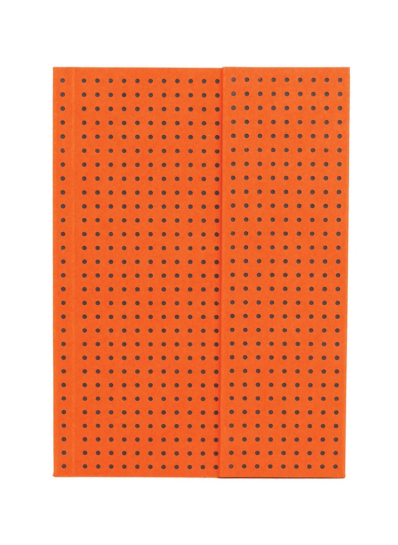 Paper-Oh Circulo Orange on Grey A6 Lined Wrap Closure 128 Pages 100gsm Notebook - Image 1