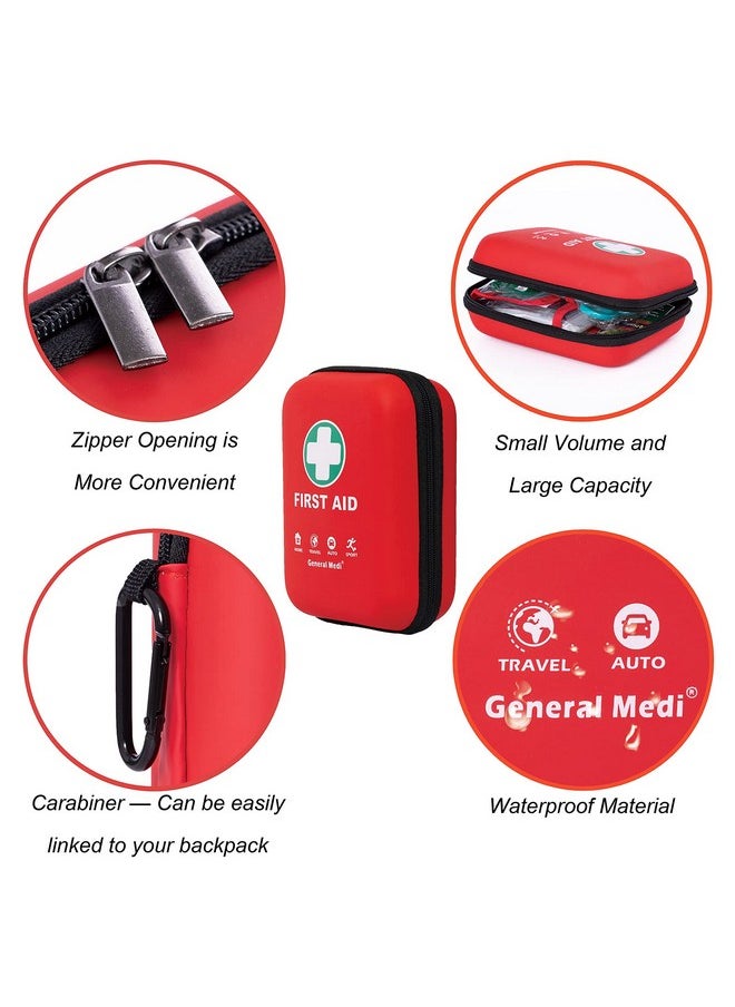 General Medi First Aid Kit 170 Pieces Hard Case And Lightweight Great For Travel, Home, Office, Vehicle, Camping, Workplace & Outdoor (Red)  - Image 4