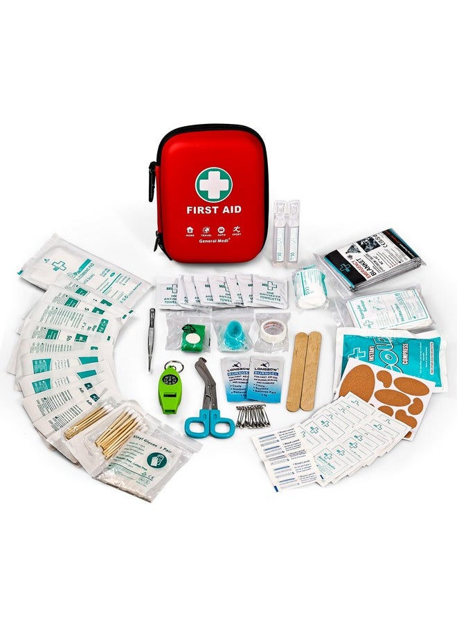 General Medi First Aid Kit 170 Pieces Hard Case And Lightweight Great For Travel, Home, Office, Vehicle, Camping, Workplace & Outdoor (Red)  - Image 3