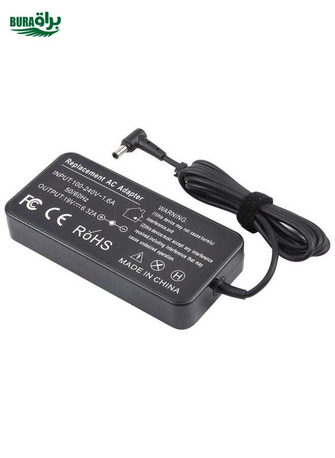 BURAQ - 120W 19V 6.32A Laptop Notebook Power Adapter For ASUS 6.0 x 3.7, Plug:EU Plug - Image 1