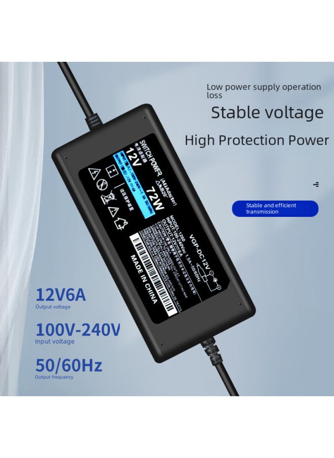 محول طاقة 12V5A مصباح LED مع شاشة LCD محرك صوت لمراقبة القرص الصلب 3A4A6A8A10A-اللون: 12V4A 48W