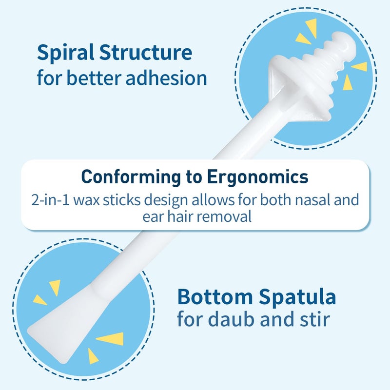 DecBlue Nose Wax Sticks - 100 Pcs Plastic Nasal Cleaning & Hair Removal Applicators for Nostril, Eyebrow Grooming for Men and Women - Image 2