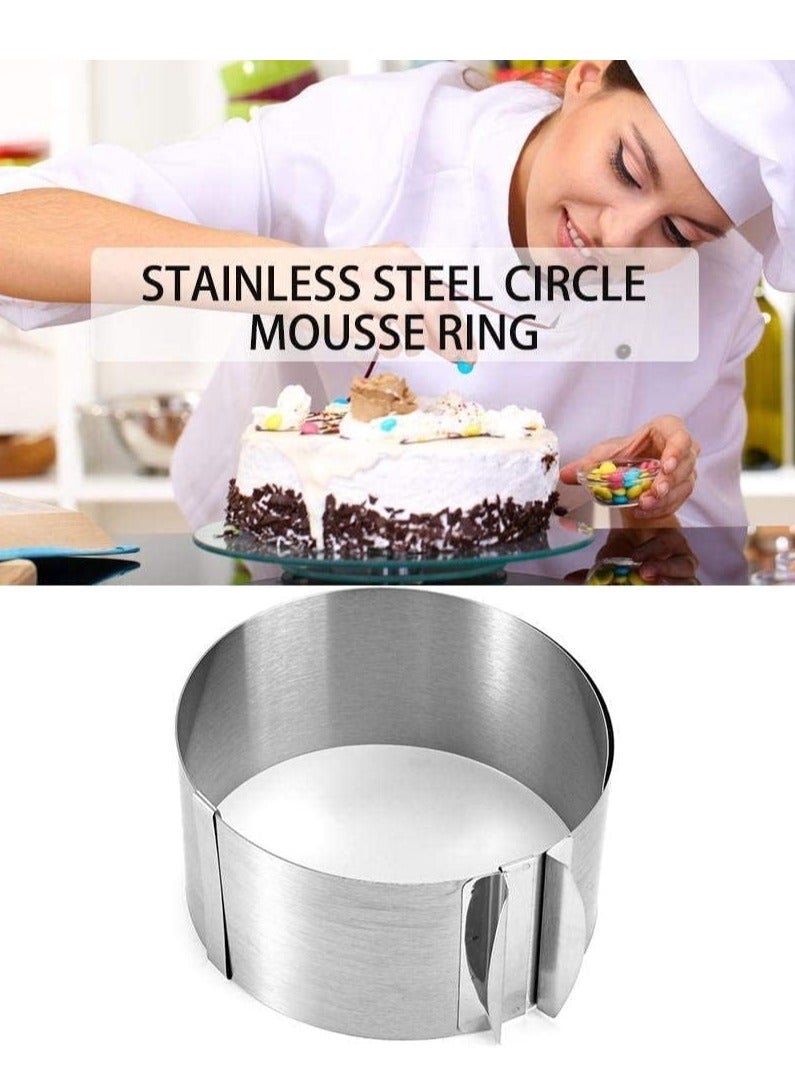Festive Gallery Stainless Steel Circle Mousse Ring Baking Tool Set Cake Mould Mold Size Adjustable Bakeware 16-30cm, Silver - Image 2
