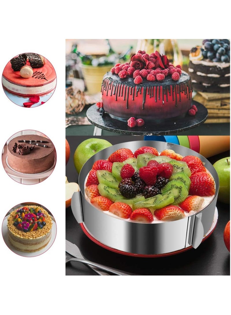 Festive Gallery Stainless Steel Circle Mousse Ring Baking Tool Set Cake Mould Mold Size Adjustable Bakeware 16-30cm, Silver - Image 4